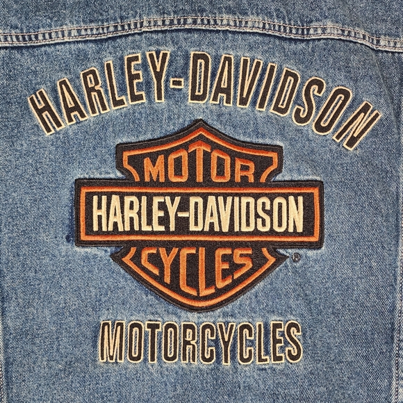 Harley Davidson Denim Biker Vest! - Picture 5 of 9